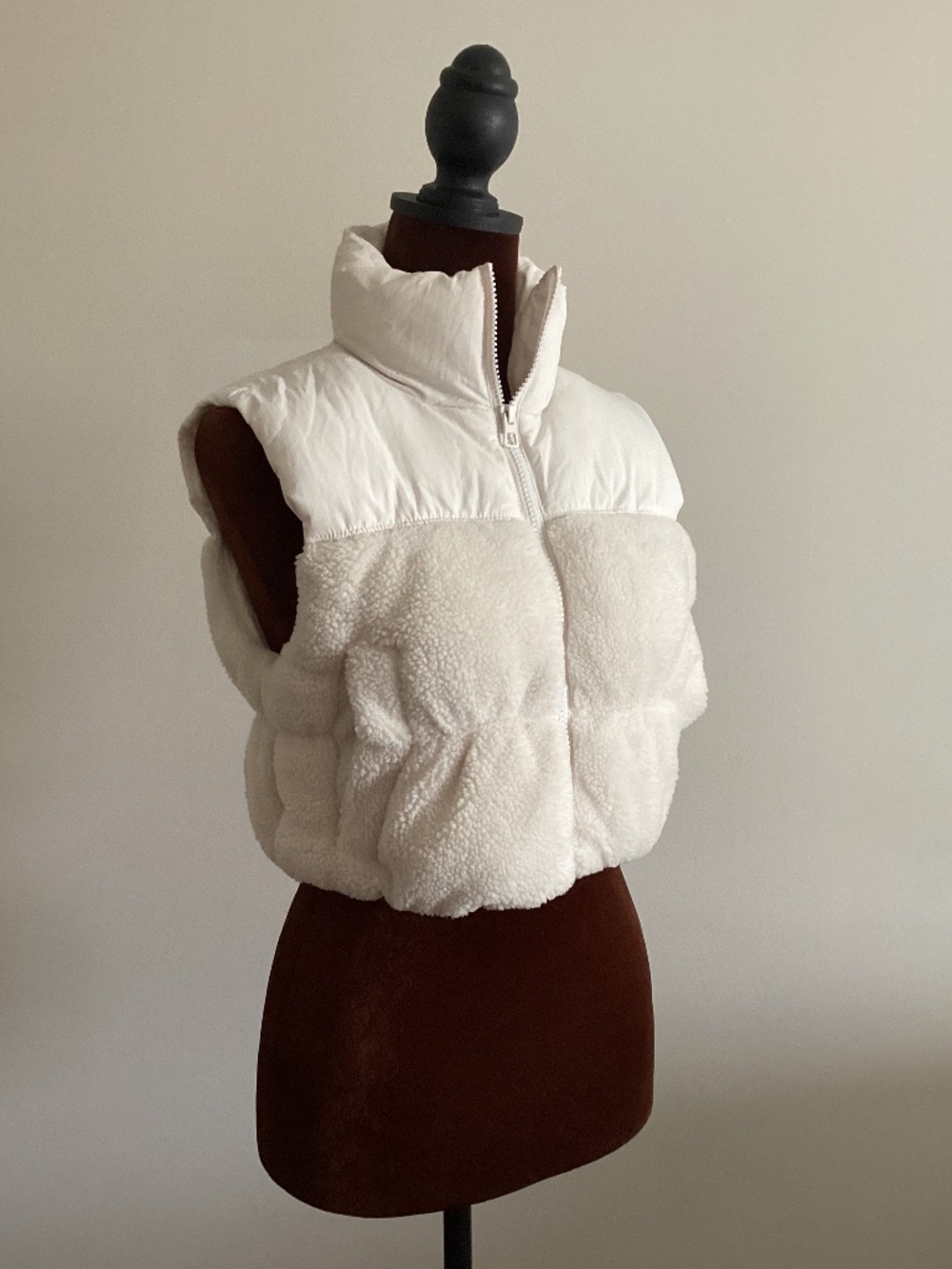 H&M cropped fur vest
